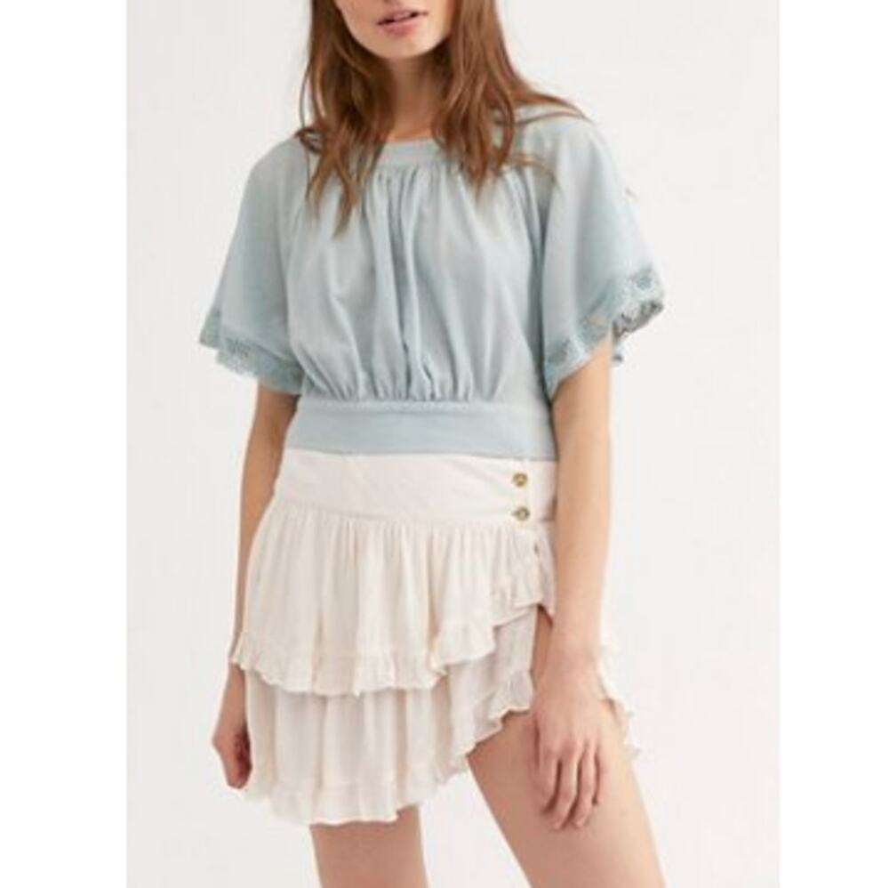 Free People Women's Sage The Ahn Open Cropped Back Top Size S